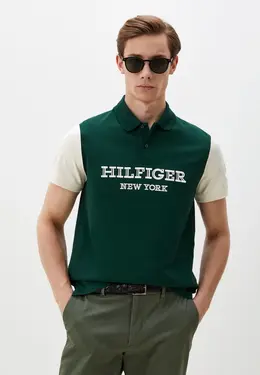 Tommy Hilfiger: Зелёное поло 