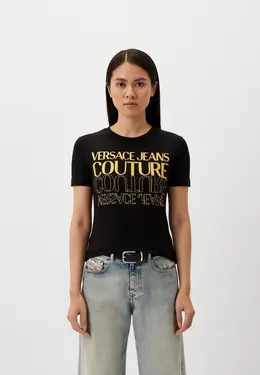 Versace Jeans Couture: Чёрная футболка 