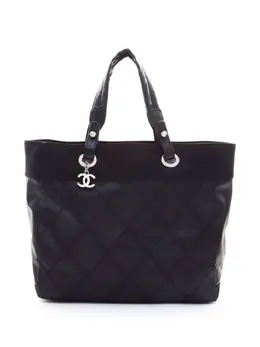 CHANEL Pre-Owned: Чёрная сумка-шоппер 