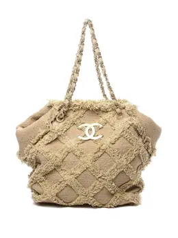 CHANEL Pre-Owned: Бежевая сумка-шоппер 