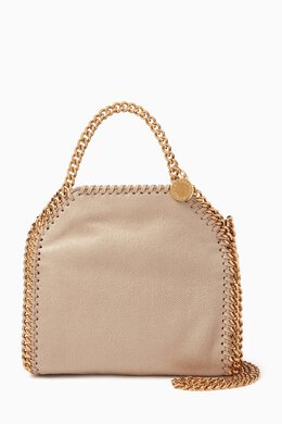 Stella McCartney: Серебристая сумка-шоппер Tiny Falabella