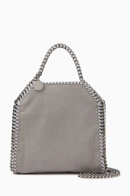 Stella McCartney: Серебристая сумка-шоппер Tiny Falabella