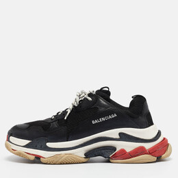 Balenciaga: Чёрные кроссовки  Triple S