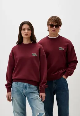 Lacoste: Бордовый свитшот 