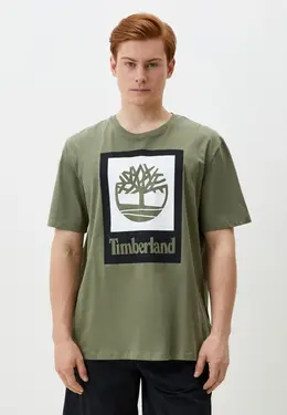 Timberland: Футболка цвета хаки 