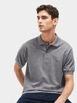 Lacoste: Серое поло 