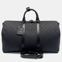 Louis Vuitton: Чёрная сумка  Keepall