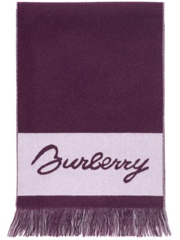 Burberry: Фиолетовый шарф 