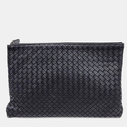 Bottega Veneta: Чёрный клатч 