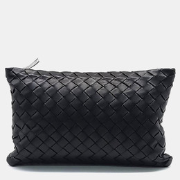 Bottega Veneta: Чёрный клатч 