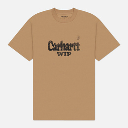 Carhartt WIP: Коричневая футболка 