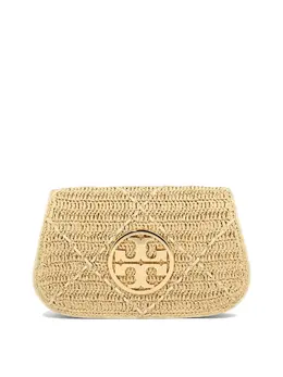 Tory Burch: Бежевый клатч  Borse