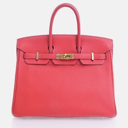 Hermes: Красная сумка-шоппер  Birkin 25