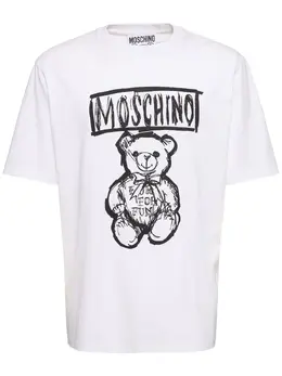 MOSCHINO: Белая футболка  Teddy