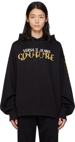 Versace Jeans Couture: Чёрная толстовка 