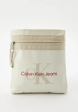 Calvin Klein Jeans: Бежевая сумка 