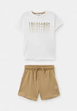 Trussardi Junior: Белая футболка 