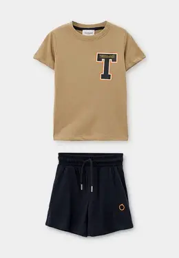 Trussardi Junior: Бежевая футболка 