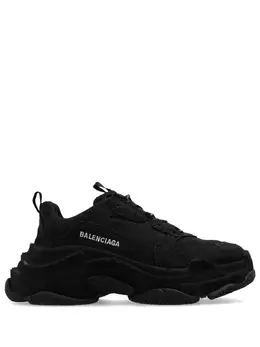 Balenciaga: Чёрные кроссовки  Triple S