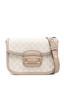 Gucci: Бежевая сумка  Horsebit 1955