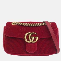 Gucci: Красная сумка  GG Marmont