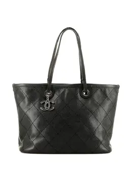 CHANEL Pre-Owned: Чёрная сумка-шоппер 