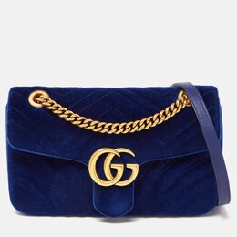 Gucci: Голубая сумка GG Marmont