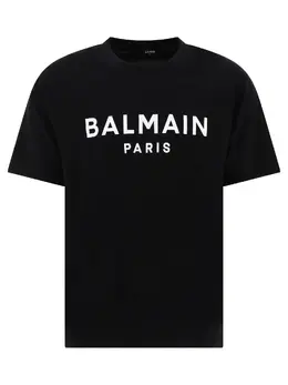 Balmain: Хлопковая футболка Paris