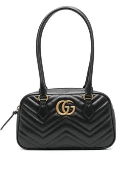 Gucci: Чёрная сумка  GG Marmont