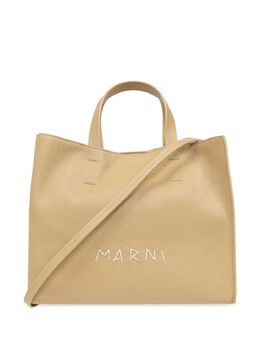Marni: Бежевая сумка-шоппер 