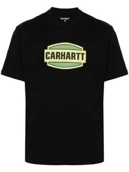 Carhartt WIP: Чёрная футболка  Script