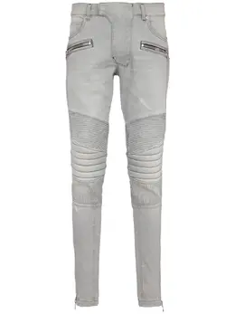 Balmain: Светлые джинсы  Biker