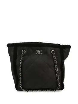 CHANEL Pre-Owned: Чёрная сумка-шоппер 