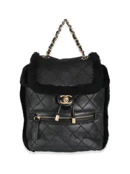 CHANEL Pre-Owned: Чёрный рюкзак 