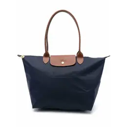 Longchamp: Синяя сумка  Le Pliage