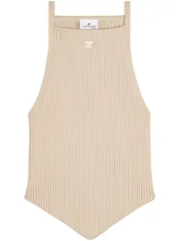 Courrèges: Бежевый топ 