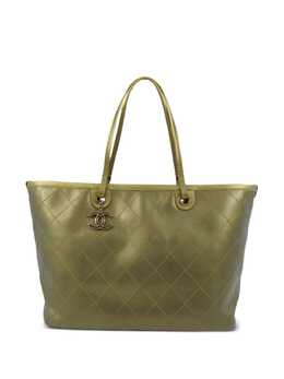 CHANEL Pre-Owned: Зелёная сумка-шоппер 
