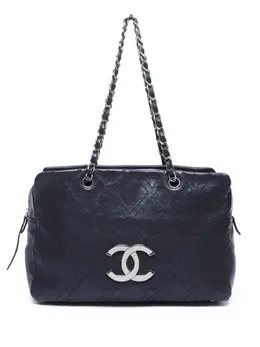 CHANEL Pre-Owned: Чёрная сумка-шоппер 