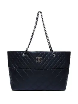 CHANEL Pre-Owned: Чёрная сумка-шоппер 