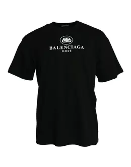 Balenciaga: Чёрная футболка  Crew