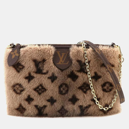 Louis Vuitton: Коричневая сумка  Pochette