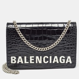 Balenciaga: Чёрный клатч  Ville