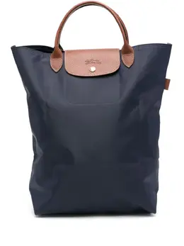 Longchamp: Синяя сумка-шоппер 