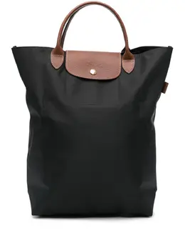 Longchamp: Чёрная сумка-шоппер 