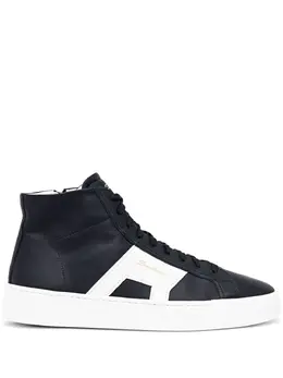 Santoni: Чёрные кроссовки 