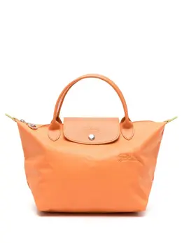 Longchamp: Зелёная сумка-шоппер  Le Pliage Green