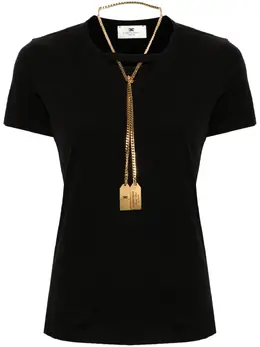 Elisabetta Franchi: Чёрная футболка 
