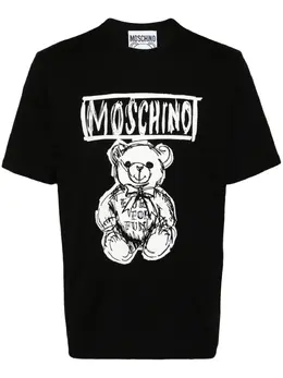 Moschino: Хлопковая футболка  Teddy Bear