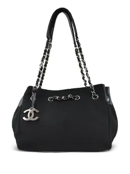 CHANEL Pre-Owned: Чёрная сумка-шоппер 