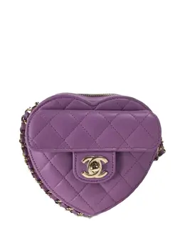 CHANEL Pre-Owned: Фиолетовая сумка через плечо 